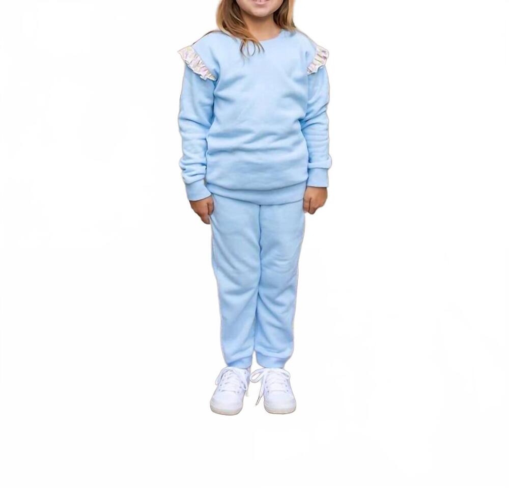 NEW GRACE & JAMES KIDS girl's hadley jogger set in blue
